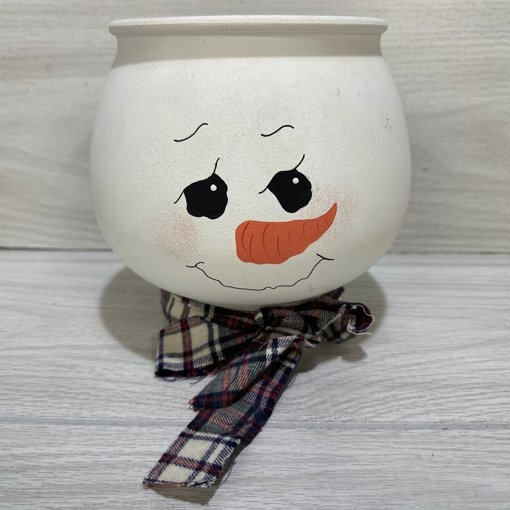 Handmade Painted Fishbowl Showman Candle Holder 7x7" Winter Holiday Christmas